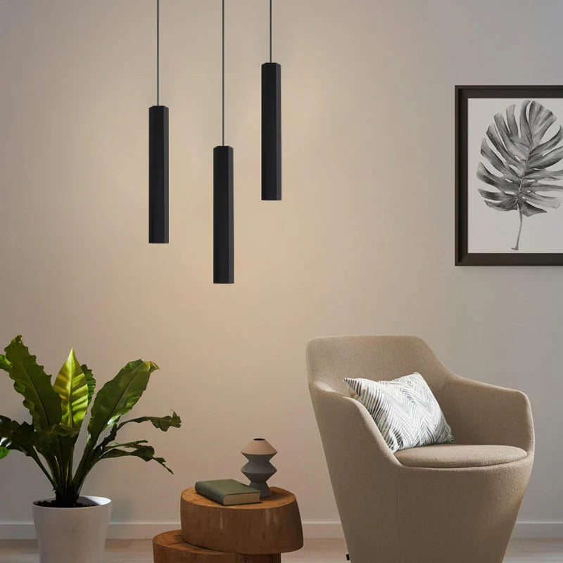Afralia™ Black LED Crystal Staircase Chandelier: Modern Nordic Design, Creative Island Hanging Lamp