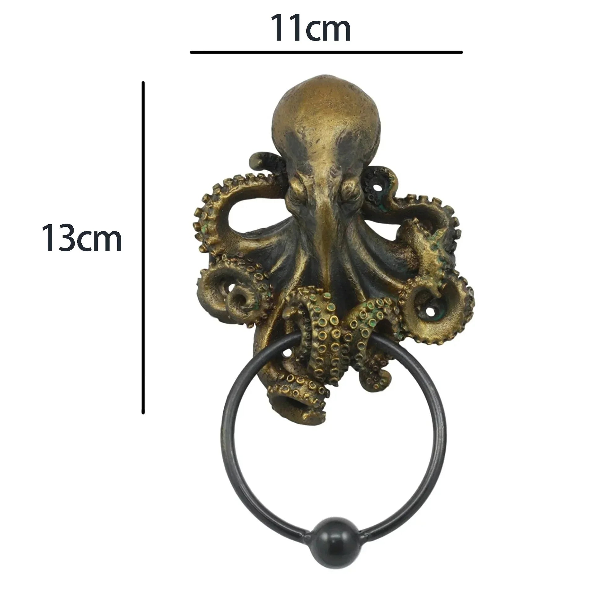 Afralia™ Octopus Knocker Hook Wall Decor Resin Sculpture, Realistic Home Decoration Accessories