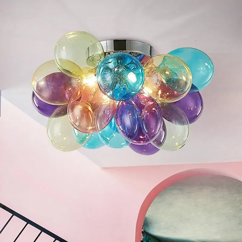 Afralia™ Glass Bubble Chandelier Pendant Light for Living Room & Bedroom