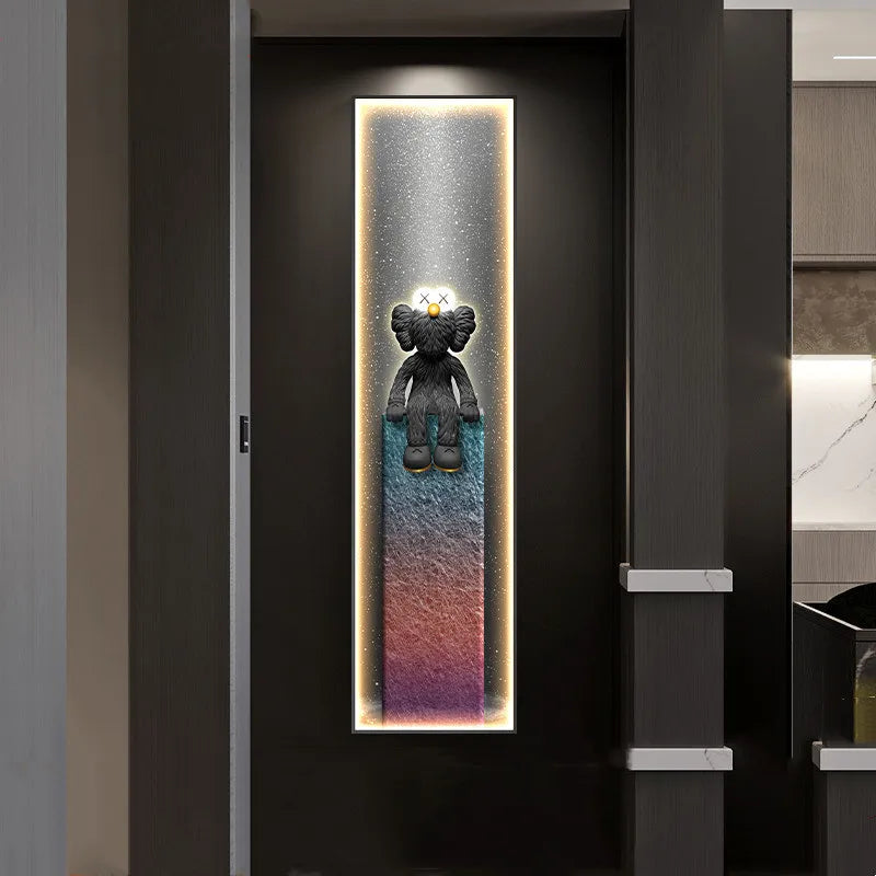 Afralia™ Crystal Porcelain Doll Bear LED Wall Light - Modern Indoor Decor