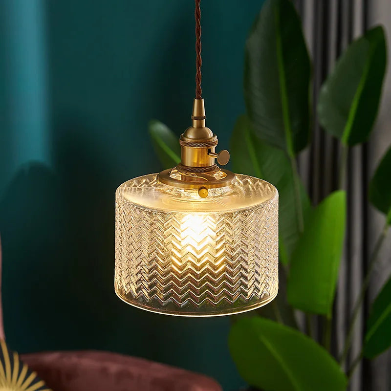Afralia™ Glass Pendant Light Clear/Green LED E27 Indoor Lighting Home Decor