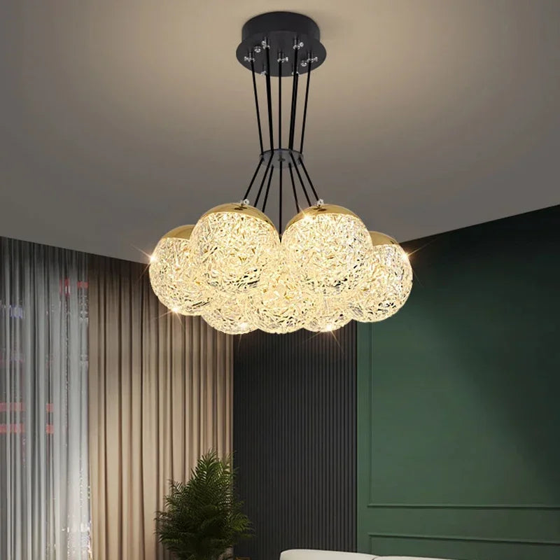 Afralia™ LED Chandelier Ceiling Lamp for Chic Bedroom Decor and Living Room Lighting