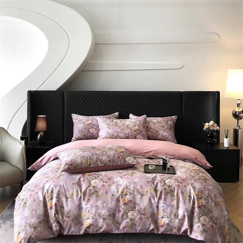 Afralia™ Colorful Egyptian Cotton Bedding Set for King Queen Europe Bed Linens