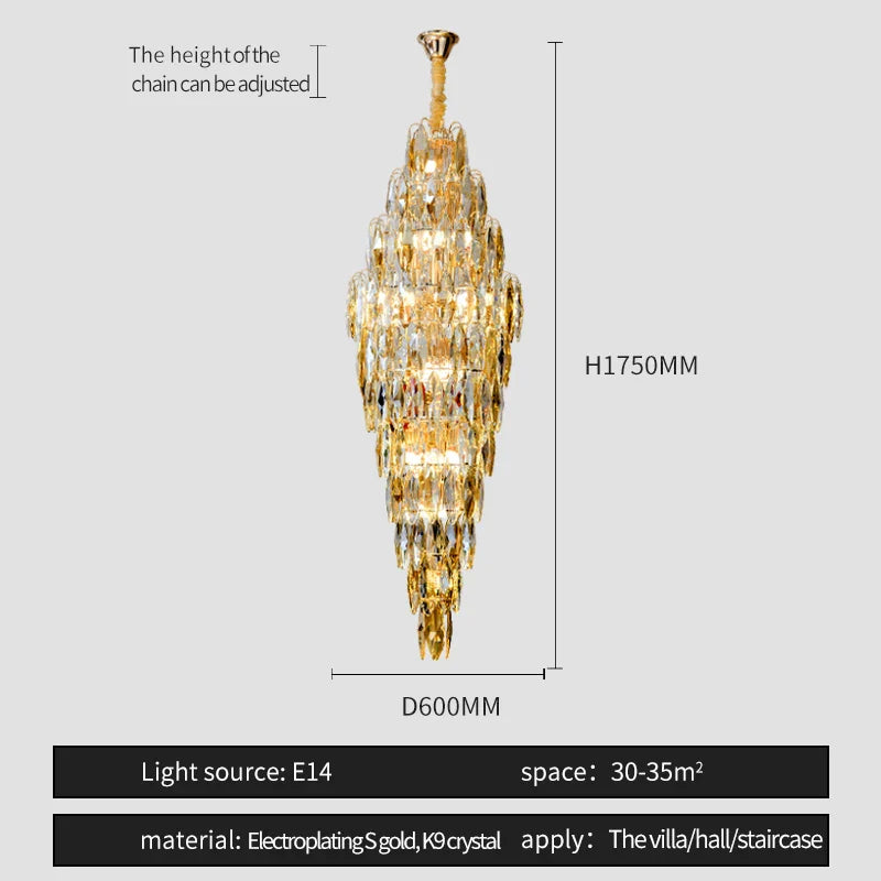 Afralia™ European Duplex Crystal Chandelier for Elegant Luxury Living