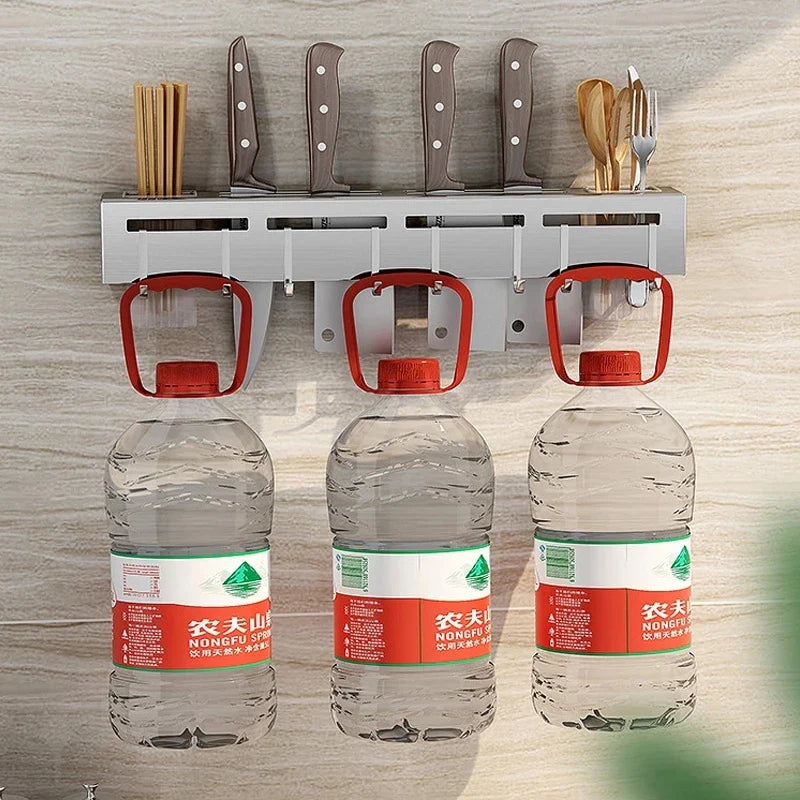 Afralia™ Kitchen Storage Shelf Knife Chopstick Holder Multi-functional Organizer