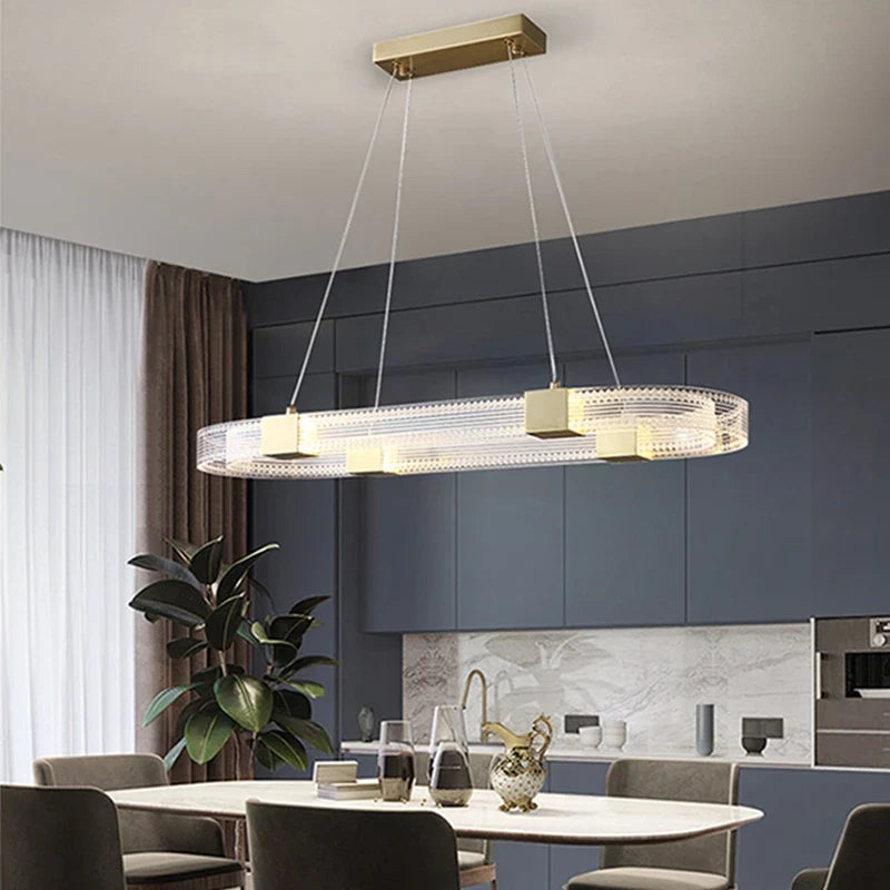 Afralia™ LED Chandelier with Acrylic Lampshade for Living Room Dining Bedroom Lighting