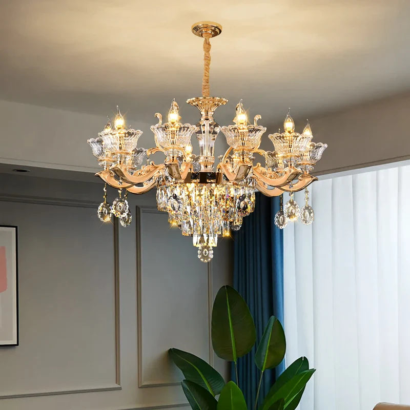 Afralia™ Crystal Luxe Pendant Lamp: Elegant European Style for Living Room and Restaurant