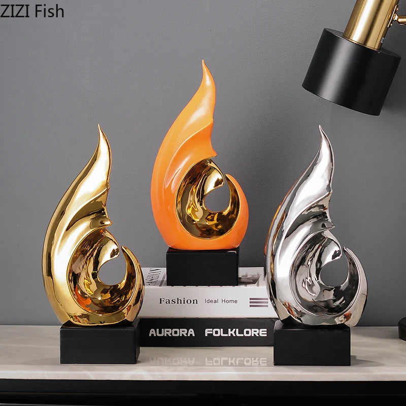 Afralia™ Modern Art Ceramic Sculpture Room Decor Ornaments Abstract TV Desk Decoration