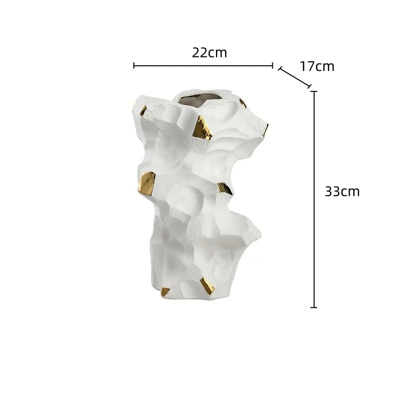 Afralia™ Taihu Stone Vase Abstract Sculpture for Home Decoration