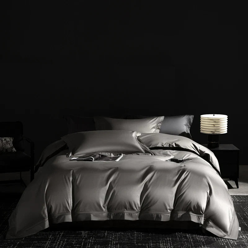 Afralia™ Luxury Solid Color 1000TC Egyptian Cotton Bedding Set: 4Pcs