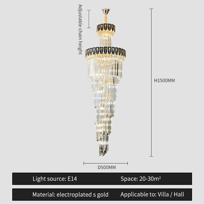 Afralia™ Crystal Chandelier: Elegant Villa Living Room Lighting