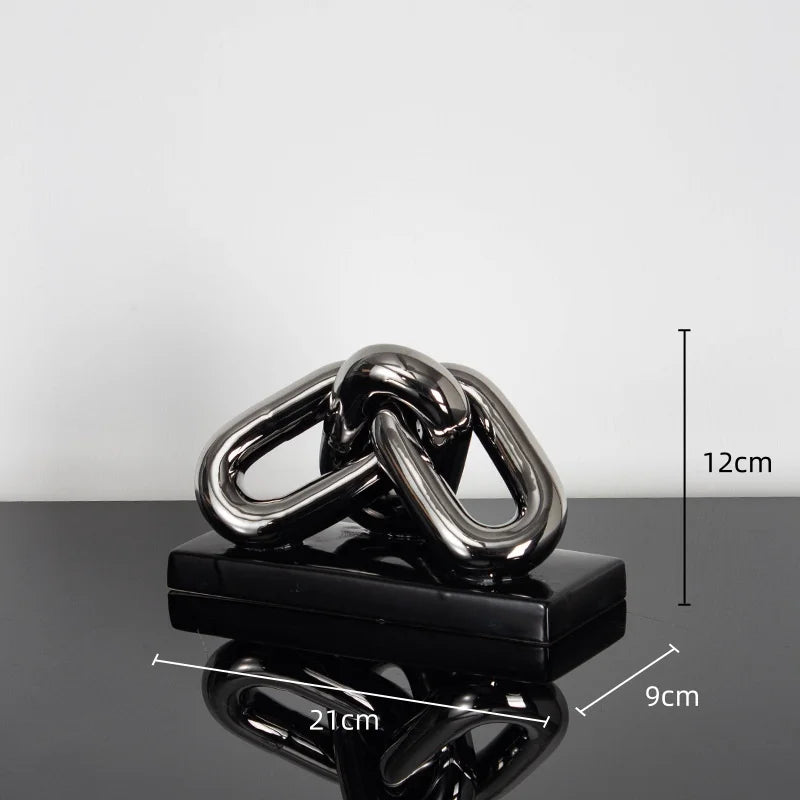 Afralia™ Golden Chain Skeleton Lock Home Decoration Figurine