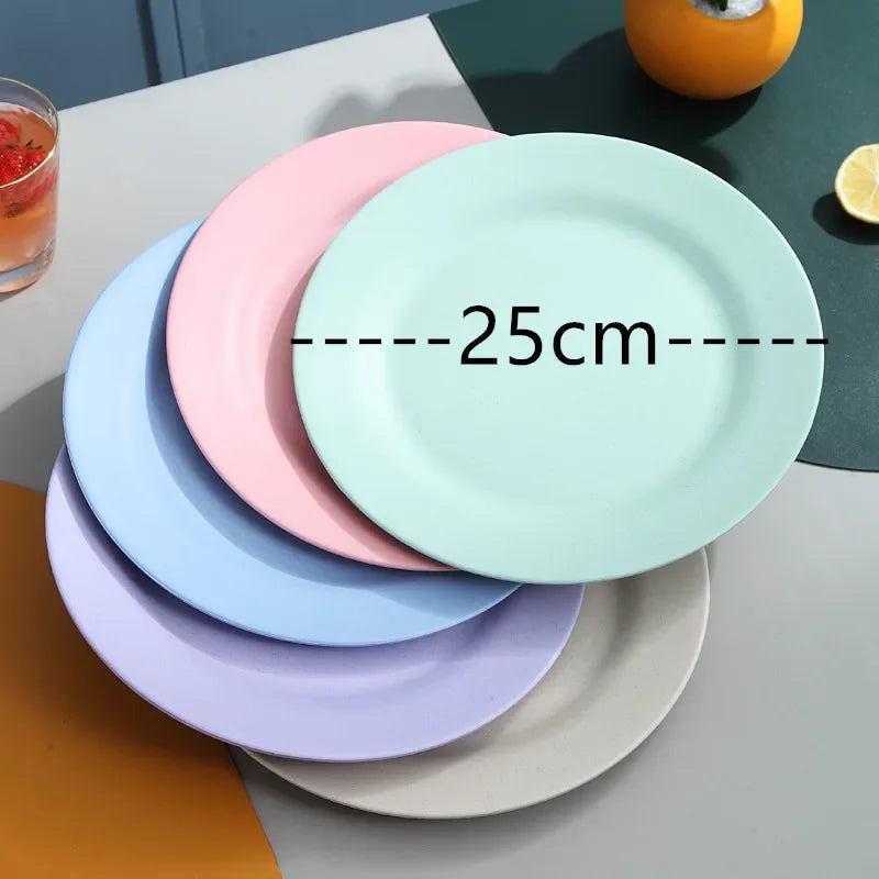 Afralia™ Wheat Straw Dinner Plates Set | Unbreakable Lightweight Reusable Plastic Plate