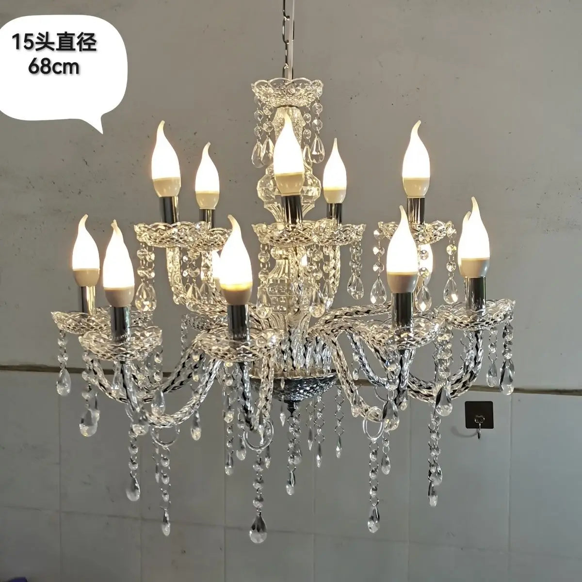 Afralia™ Crystal Light Road Guide Wedding Hall Candle Light European style Pendant