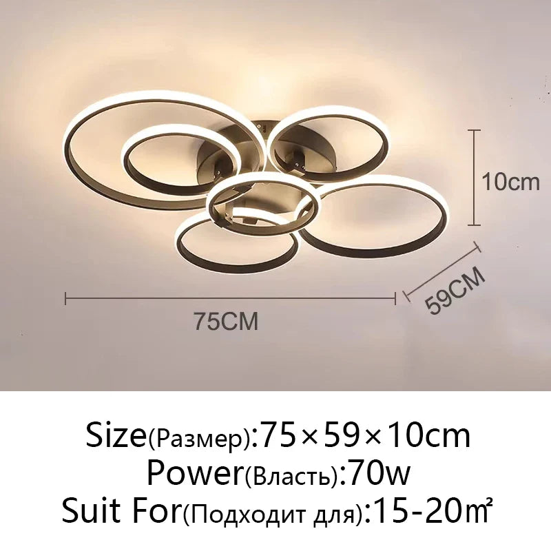 Afralia™ Modern LED Ceiling Chandelier in Gold & Black for Living Room, Bedroom, Study - Dimmable Indoor Lighting