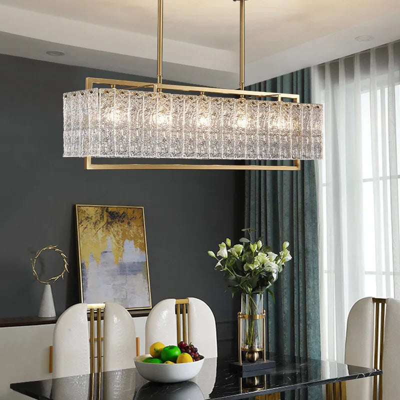 Afralia™ Luxury Water Ripple Glass Chandelier - LED Lighting Fixture for Home Decor