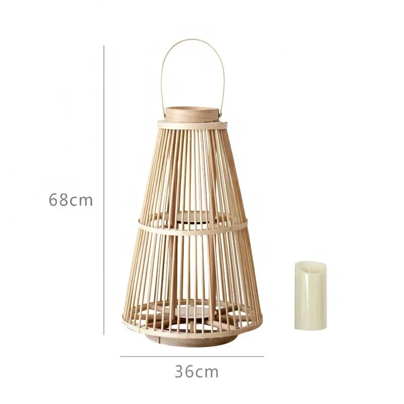 Bamboo Weaving Candlesticks by Afralia™ - Chinese Style Decorative Lanterns for Home and Hotel