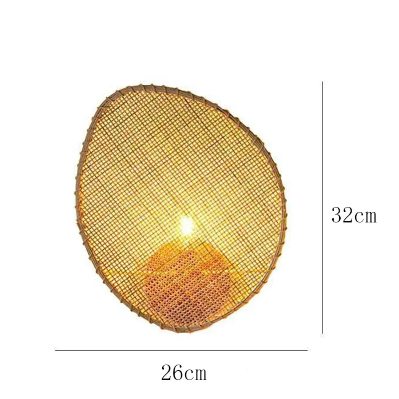 Afralia™ Hand-Woven Rattan Wall Lamp for Japanese Inspired Decor