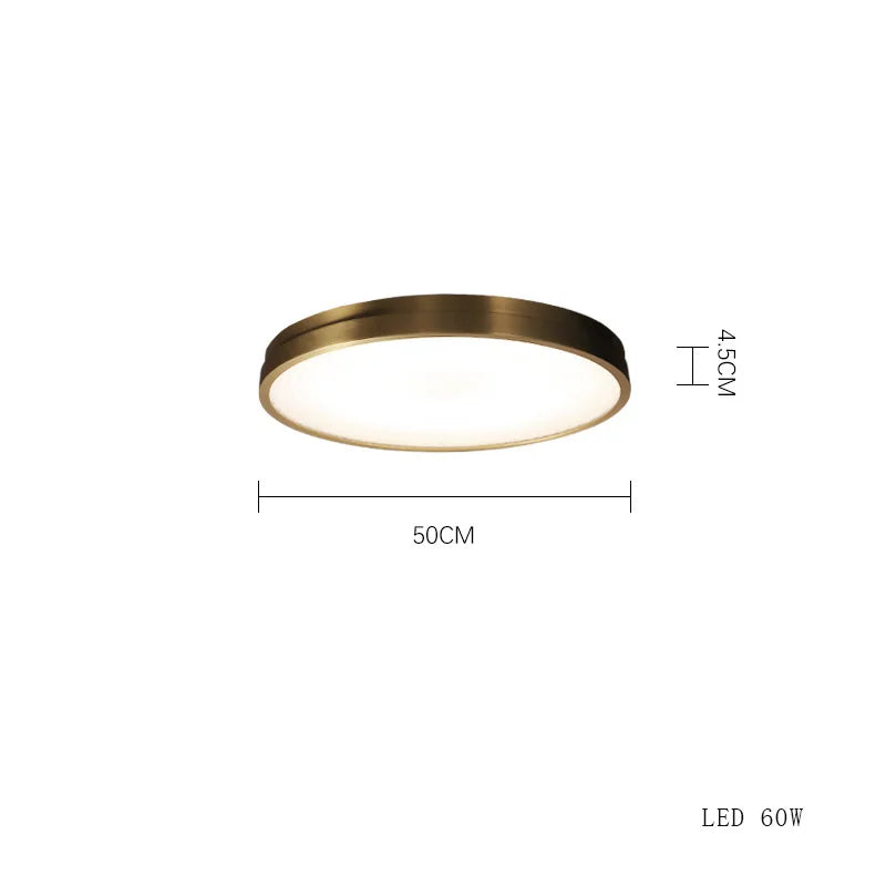Afralia™ Copper Ceiling Lamp: Modern Round Surface Mounted Lighting for Bedroom
