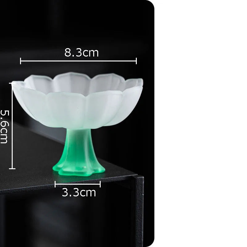 Afralia™ Lotus Flower Glass Tea Cups - Set of 2