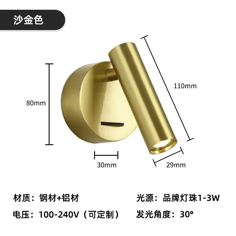 Afralia™ Warm White LED Wall Sconce Light for Bed Headboard Decoration