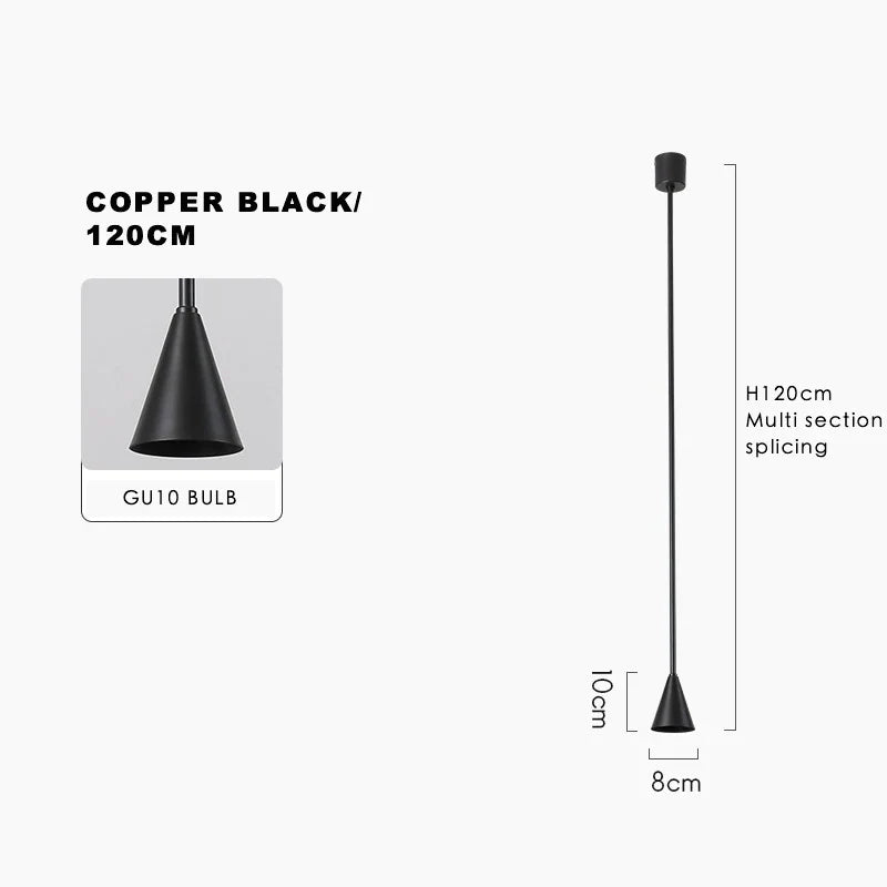 Afralia™ Minimalist Copper Pendant Lights Adjustable Gold Black Hanging Lamp