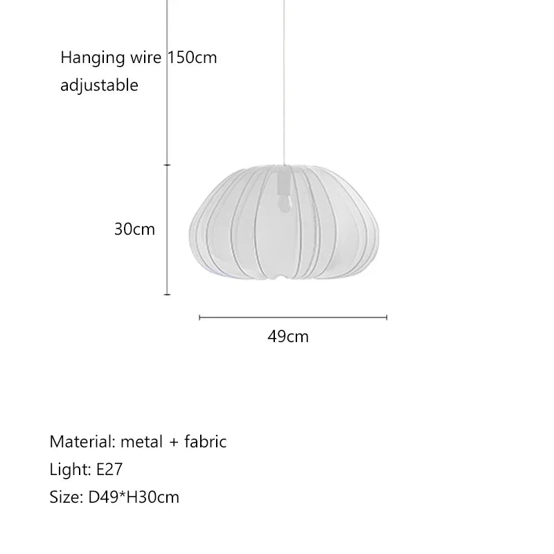 Afralia™ Fabric Wabi Sabi Chandelier: Nordic Minimalist Pendant Light for Dining Room, Bar, Bedroom & Loft