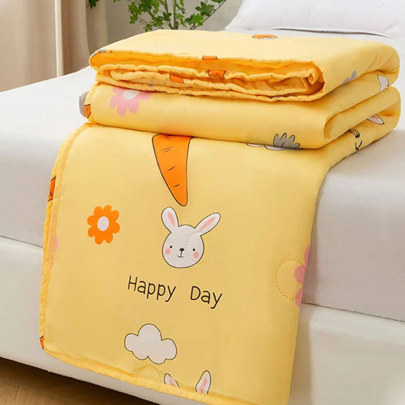 Afralia™ Summer Jacquard Cotton Quilt - Ultra-Thin, Breathable Single Comforter