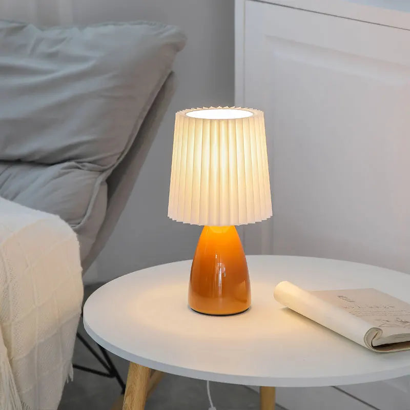 Afralia™ Ceramic Milkshake Bedside Lamp E27 Warm LED Indoor Lighting Home Decor