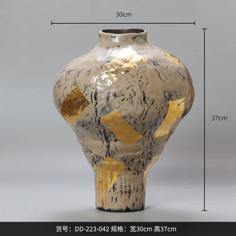 Afralia™ Ceramic Vase Handmade Ginger Jar Home Decor Flower Pot