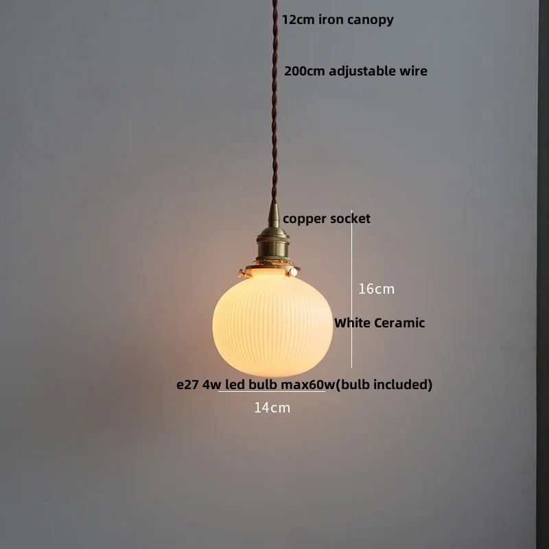 Afralia™ White Glass Copper LED Pendant Lights - Modern Nordic Kitchen Bar Lamp