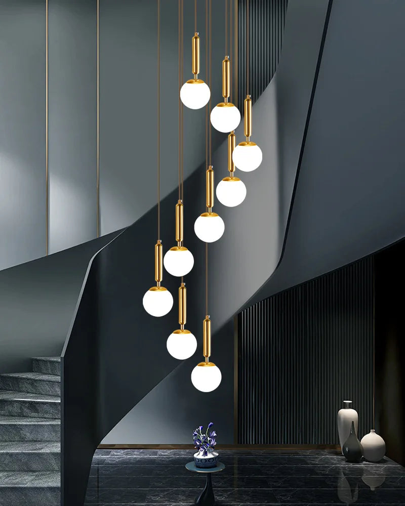 Afralia™ LED Glass Ball Chandelier: Stylish Lighting for Home, Hotel, and Indoor Spaces