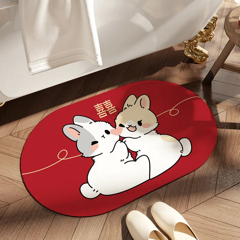 Afralia™ Velvet Bathroom Mat: Soft, Non-slip, Super Absorbent Bath Rug for Quick Drying