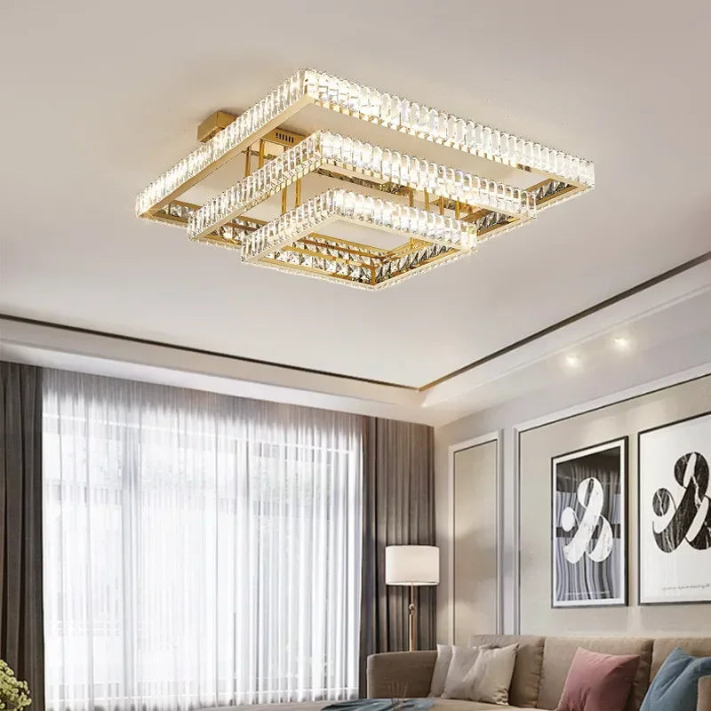 Afralia™ Crystal LED Ceiling Chandelier: Smart Dimmable Bedroom Lighting Fixture