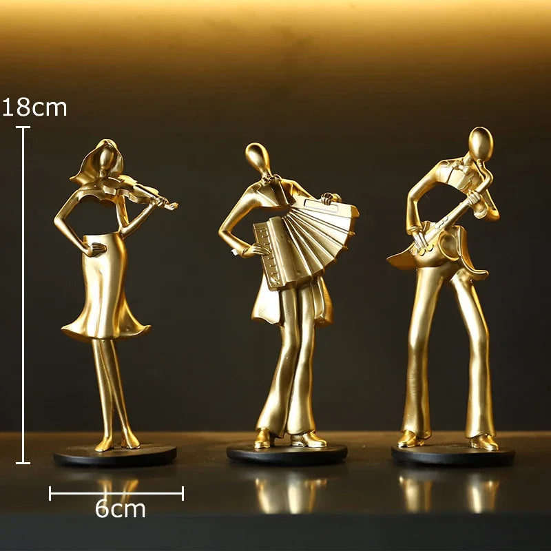 Afralia™ Accordion Musician Resin Sculpture for Aesthetic Room Decor