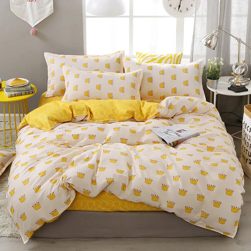 Afralia™ Geometric Pattern Bedding Set: Quilt Cover, Duvet Cover, Sheet, Pillows
