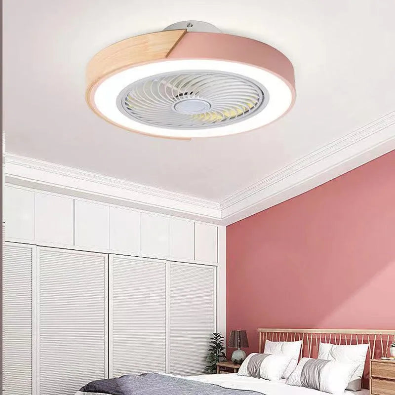 Afralia™ Wooden Ceiling Fan Light Remote Control Dimmable 3 Color for Indoor Bedroom