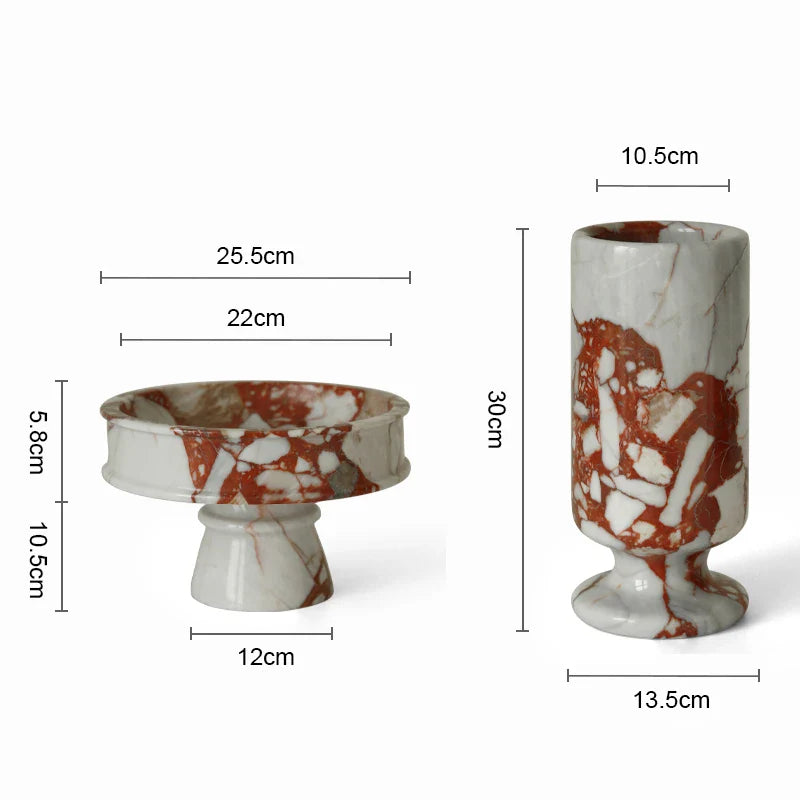 Afralia™ Calacatta Red Marble Vase for Home Decor