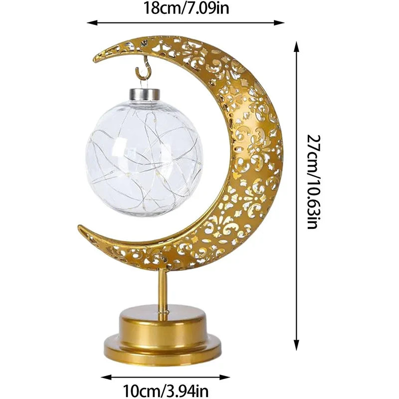 Afralia™ LED Ramadan Moon Star Night Light Table Lamp for Eid Decoration