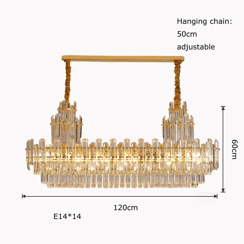 Afralia™ Crystal LED Ceiling Chandelier for Dining Room - Luxurious Decoration