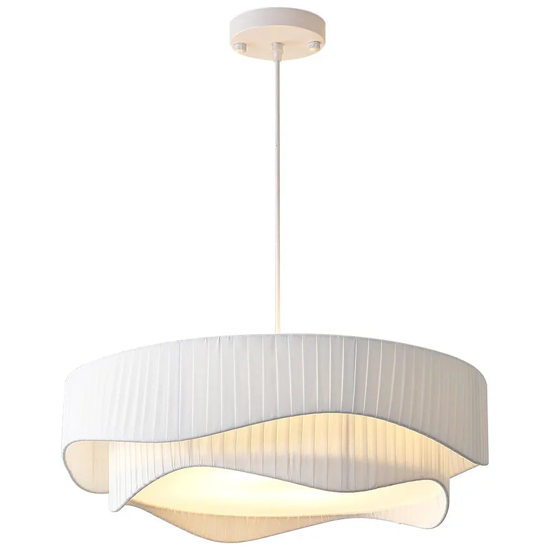Afralia™ Nordic Pendant Chandelier, White Fabric Shade, Kitchen Bedroom Living Room Restaurant Art Light