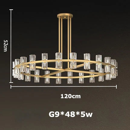 Afralia™ Crystal Black Gold Luxury LED Hanging Pendant Light for Living Room