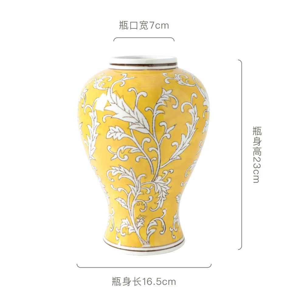 Afralia™ Blue White Porcelain Vase Chinese Retro Home Decor Flower Vase