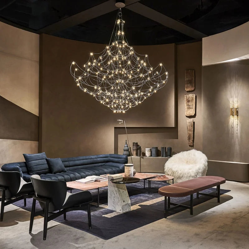 Afralia™ Quasar Crystal LED Golden Lustre Pendant Lamp - Chrome Design for Home Lighting