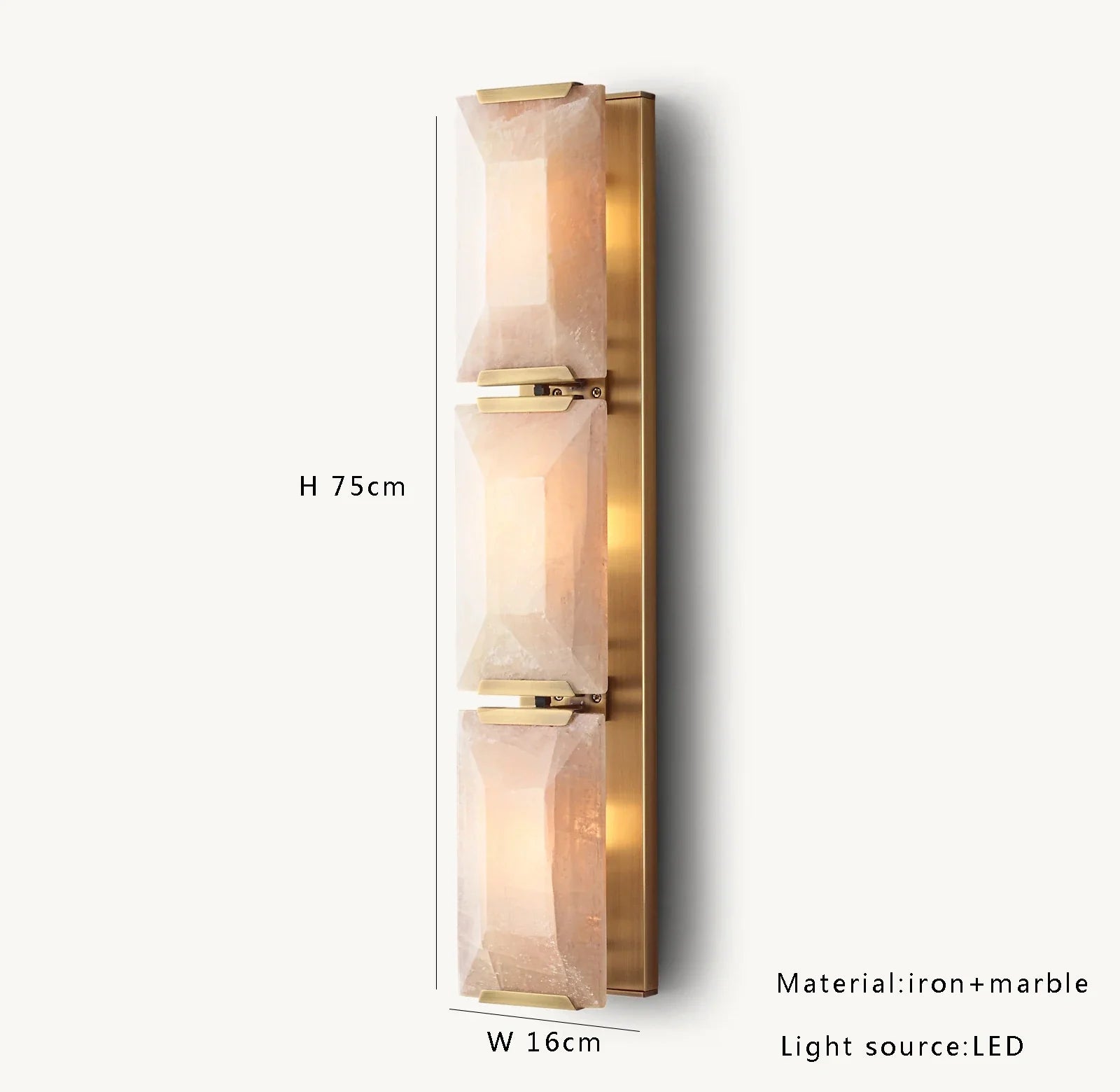 Afralia™ Copper Marble Wall Sconce LED Crystal Light Fixture Home Decor