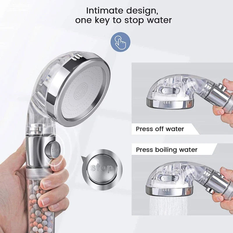 Afralia™ High Pressure Shower Head Set with Metal Panel and Negative Ion Filter