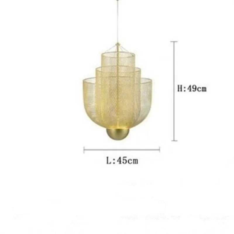 Afralia™ Grid Meshmatics Dimmable LED Chandelier Pendant - Modern Metal Design