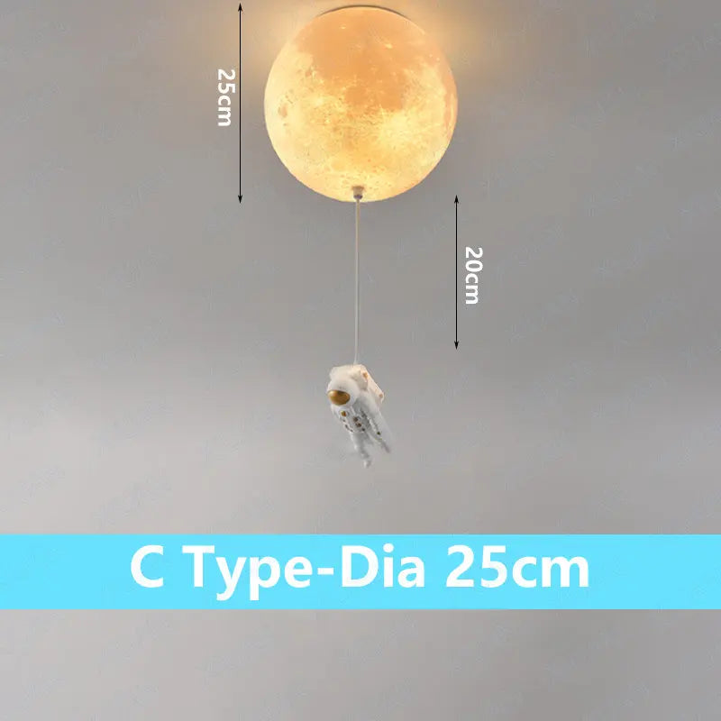 Afralia™ Astronaut Globe Ceiling Light for Kids Room - 18cm/20cm/25cm