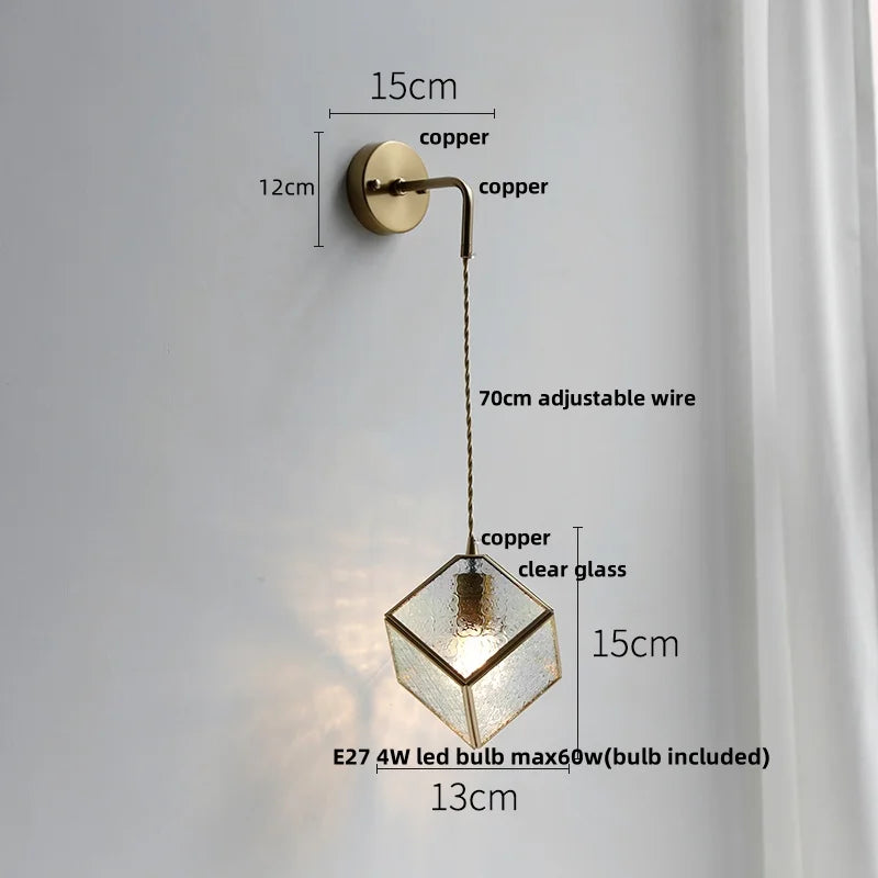 Afralia™ LED Wall Lights Clear Glass Adjustable Bedside Lamp Nordic Modern Style