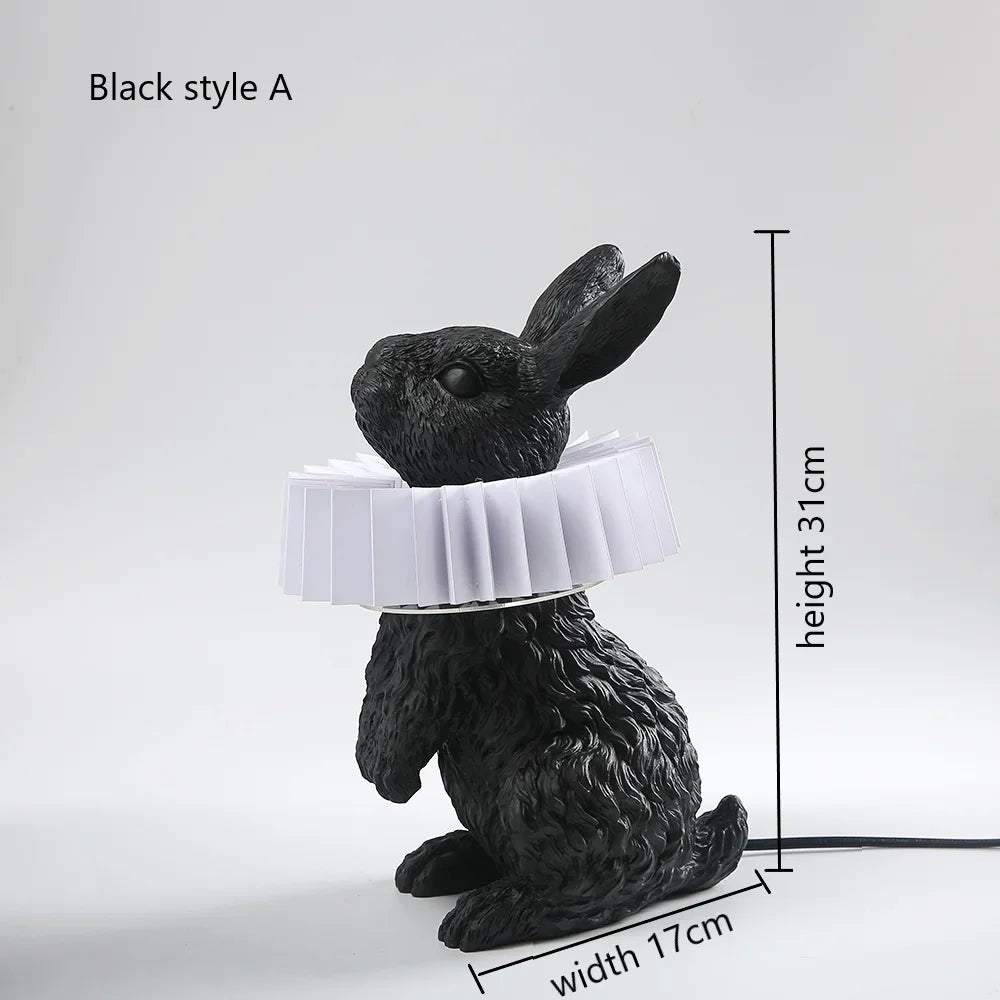 Afralia™ Rabbit LED Table Lamp: Modern Bedroom Bedside Light, Living Room Decor